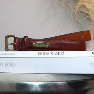 Eddie Bauer | Vintage Brown Leather Belt | Unisex |Real Brass Hardware | 34"